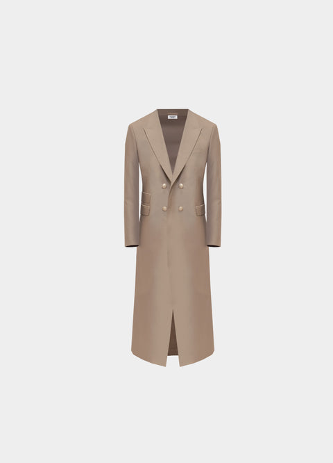 Double Breasted Blazer Trench Coat Tan