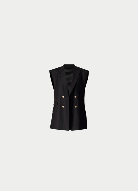 KaVesi Double-Breasted Sleeveless Blazer