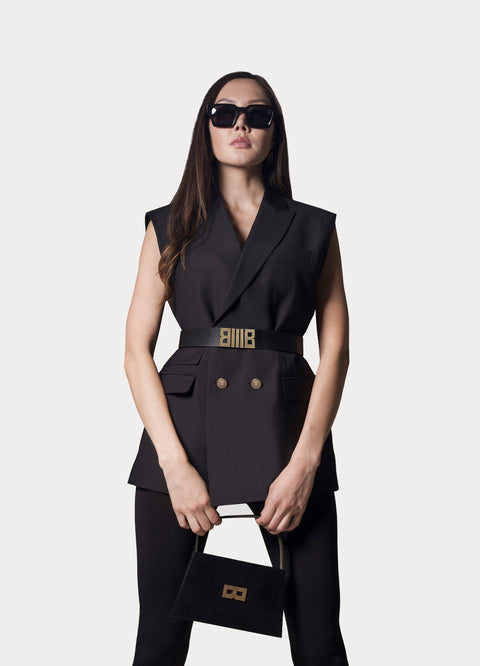 KaVesi Double-Breasted Sleeveless Blazer