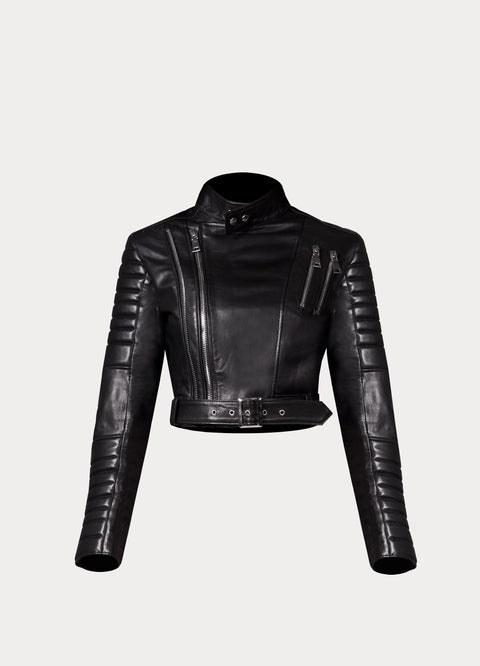 Biker Leather Jacket Cropped