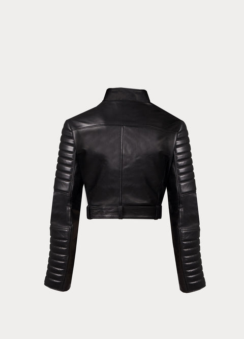 Biker Leather Jacket Cropped